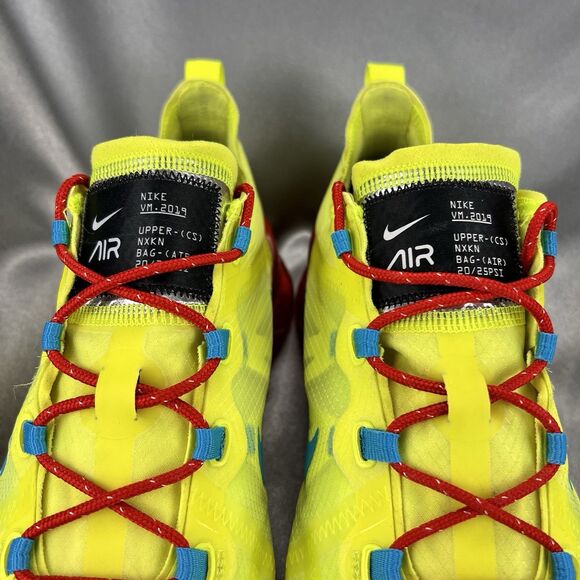 Nike‎ By You Custom Air Vapormax 2019 BQ8775-991 Men’s 10.5 Neon Yellow Red RARE - Picture 8 of 17